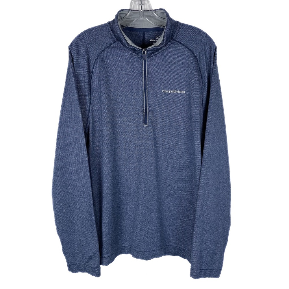 Vineyard Vines Performance 1/4 Zip Pullover Mens Large Blue Long Sleeve Top